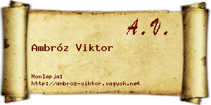 Ambróz Viktor névjegykártya