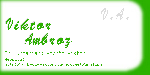 viktor ambroz business card